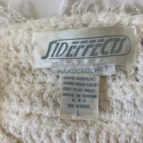 SIDEFFECTS  shaggy hand crocheted boho vibe sweater. - Picture 6 of 6